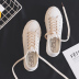 Giày đế xuồng nữ đường phố chic chic giày retro xấu xí gió dâu gai giày vải siêu cháy giày đen giày bitis nữ Plimsolls