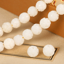 White Bodhi root carving lotus flower beads bead bracelet bracelet handstring accessories DIY hand-woven accessories