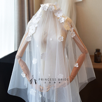 2022 new super fairy handmade flowers pearl bridal head yarn long tug tail fairy beauty wedding writing real movie building accessories