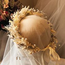 Son Ensemble Little Fresher Bridal Head Accessories Floral Ring Seaside Holiday Wedding Dress Movie writing Real Hair Ornament Head Flower Hair Stirrup