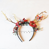 Christmas day Forest department childrens headdress Girls Catwalk dresses Performance clothes Modeling Hair accessories Hair band jewelry