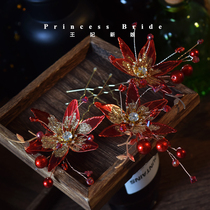 New fashion bride handmade liquid flower beaded hair cake toast dress headdress wedding yarn photo hair jewelry