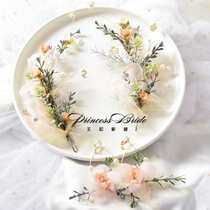 Bridal Headdress Mori Xianmei Flower set Wedding headdress Bride Super fairy wedding Hanfu dress Hair accessories headdress