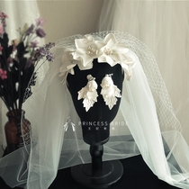 New super fairy satin hair stirrup Petal Head Yarn Integrated Main Wedding Dresses Gloves Brigade Pat Bridal Wedding Heads Accessories-like sheet