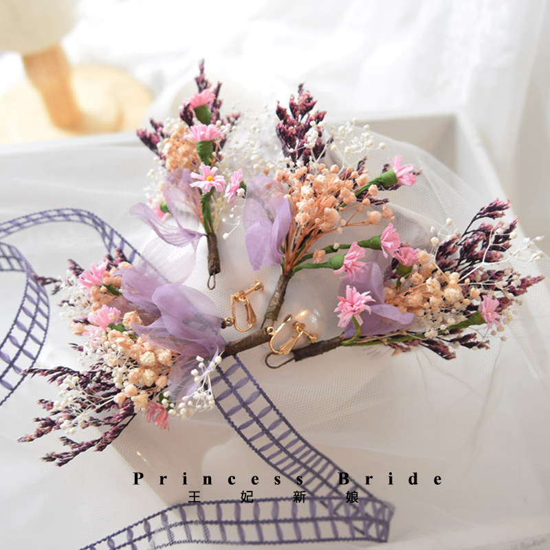 Sensual bridal headwear dry floral hair accessories Hair Fork Suit Fairy princess wedding dress Wedding Gown Holiday Seaside Photo Heads