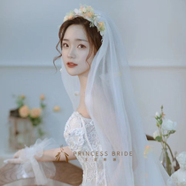 New bridal sensual hair stirrup head yarn integrated flower fairy long style wedding photo flowers meritocratic and genuine headwear