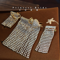 2021 new handmade tassel rhinestone hair trim clip headdress super fairy bride wedding travel modeling wedding jewelry