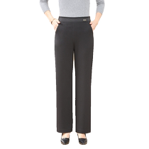 Autumn and winter new style Mrs. Gans fashionable casual straight pants for middle-aged and elderly mothers elastic elastic high-waisted pants for small people