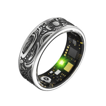Cross-border new smart ring heart rate blood oxygen health monitoring pedometer sports bluetooth retro style personalization