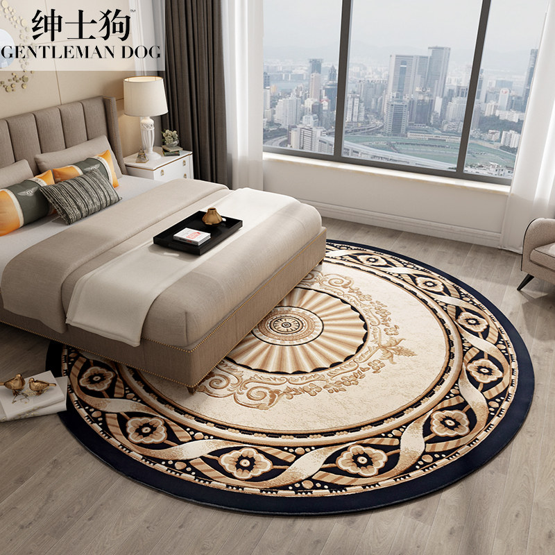 Gentleman Dog European Carpet Living Room Bedroom Bed-side Tea Cocket Room Oval Piano Soundproofing Mat Modern Light Luxury