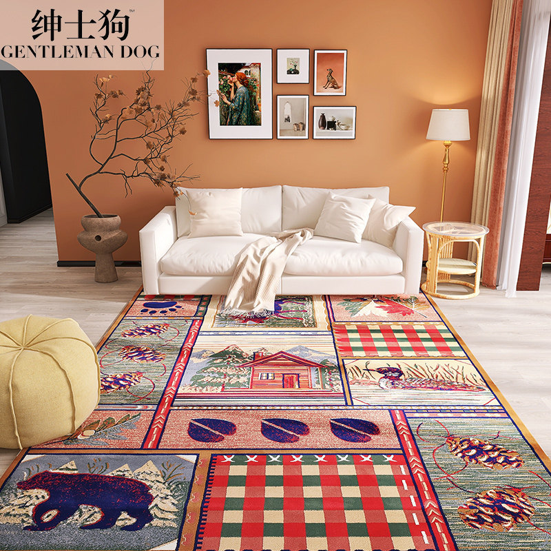 Gentleman Dog American Carpet Living Room Bedroom Room Full Bunk Bed Side Blanket Tea Table Sofa Cushion Light Extravagant area Christmas