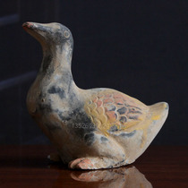 Antique pottery ornaments hand-painted colorful ancient rack collection pottery duck ceramic ornaments Han Dynasty handmade art