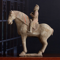 Immediately one paints a pit of old cargo artifacts Bo Antique collection of antique horse riding terracotta