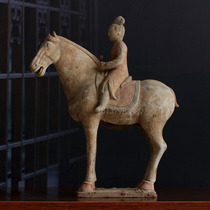 Tang Dynasty horse figures pottery figurines painted equestrian figurines a whole pit of old goods Tang horse collection antique and old pottery horses