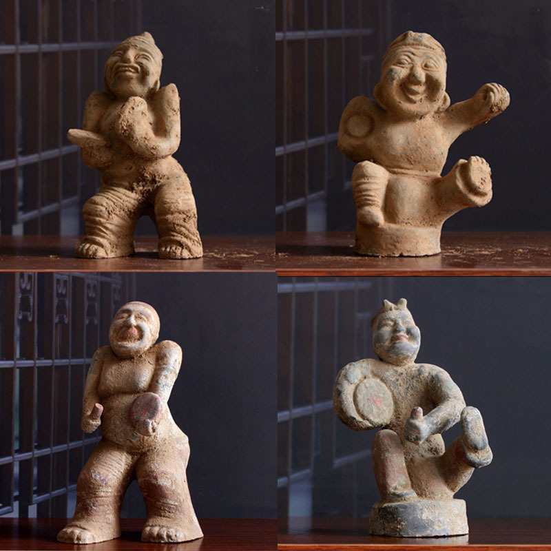 Antique Pottery, Han Dynasty Singing and Dancing Figurines, Drum-Playing Figurines, Classical Chinese Style Folk Customs, Old Objects, Film Props, Art Collections Antique Pottery, Han Dynasty Singing and Dancing Figurines, Drum-Playing Figurines, Classical Chinese Style Folk Customs, Old Objects, Film Props, Art Collections