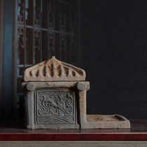 Han Dynasty pavilion-style gray pottery well antique pottery water well attracting wealth retro decoration national style ornaments antique collection