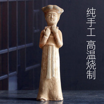 Superb antique painted pottery figurines lady figurines musical instruments maid figurines Tang Dynasty old goods collections artworks painted pottery