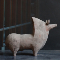 Northern Wei and Northern Qi culture early antique pottery pottery cattle antique antique art collection film and television shelf decoration