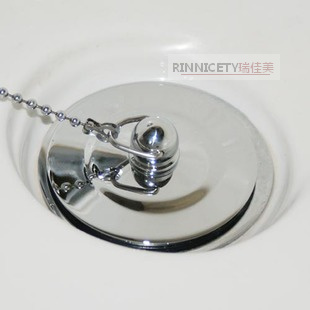 Bathtub Accessories Hot Sell Special Thickened 304 Stainless Steel Plug Vegetable Basin Wood Barrel Drainer Choke Plug Sewer with chain