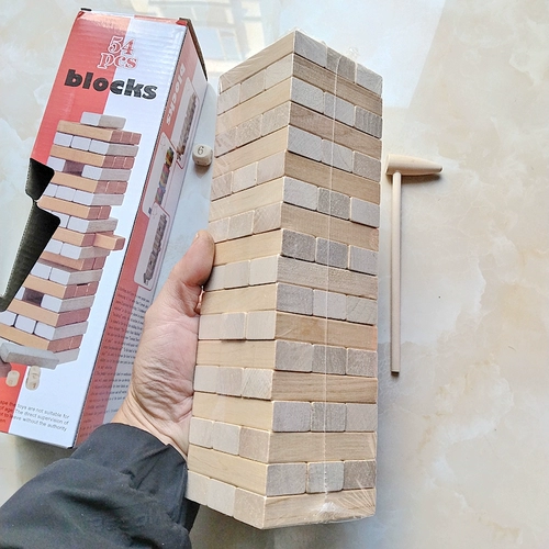 Настольная игра, интеллектуальная игрушка, башенка, большой цифровой конструктор, семейный стиль