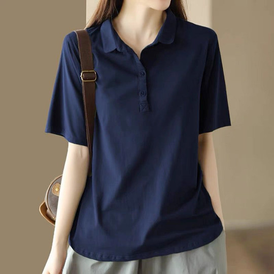 100% cotton polo shirt short sleeve t-shirt for women