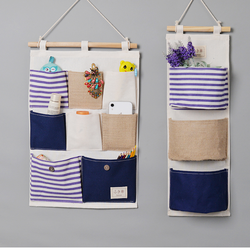 Hanging bag wall hanging dormitory bed door rear storage bag artifacts cloth hanging wall hanging wall