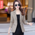 2020 mùa xuân Outfit New Small Suit nữ áo khoác Hàn Quốc phiên bản Slim Thousand Bird sọc ca rô Suit ngắn dài tay Sửa 