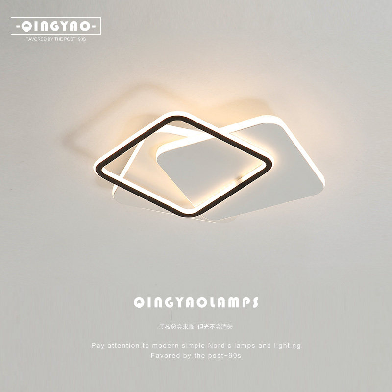 Nordic lamps minimalist modern atmosphere square geometric suction top light led creative personality main sleeper room lamps