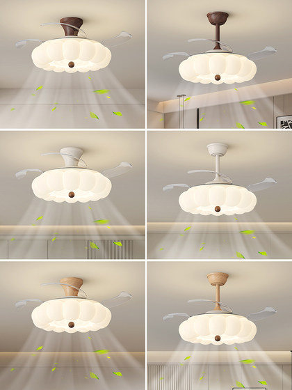 Qingyao Qingyao Bubble Vintage Cream Style Bedroom Lamp Artistic Dining Room Chandelier Fan Integrated Fan Lamp