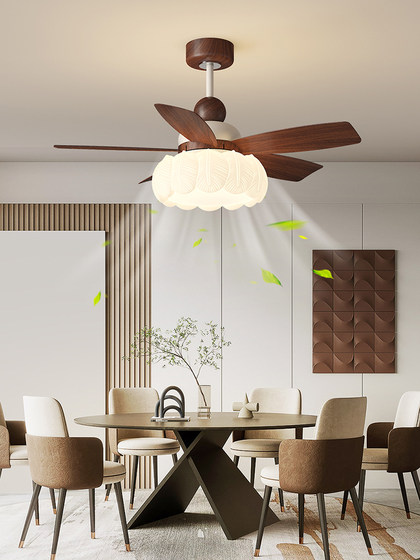 Qingyao Qingyao Medieval Cream Fan Lamp Restaurant Bedroom Retro Ceiling Fan Lamp Eye Protection Fan Ceiling Lamp