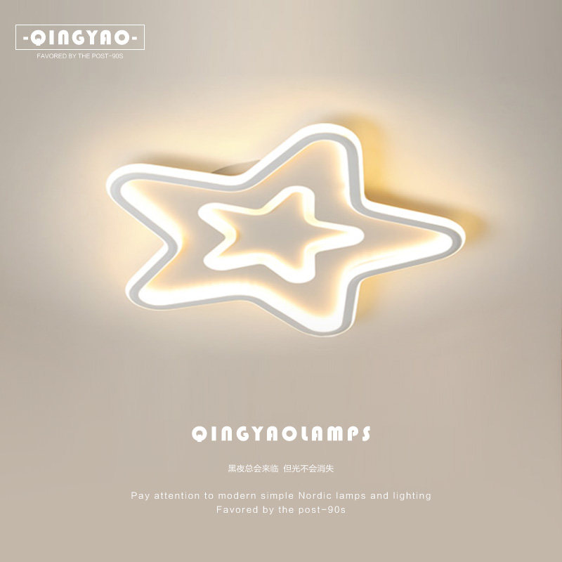 Children's room lamp Creative modern minimalist LED Ceiling Light Male Girl Pentagram Cartoon Bedroom Lamp Nordic Luminaire
