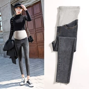 Quần bà bầu quần legging mùa hè mỏng cho bà bầu quần mùa thu mặc denim chân chín điểm quần mùa thu mùa hè - Phụ nữ mang thai quần / quần bụng