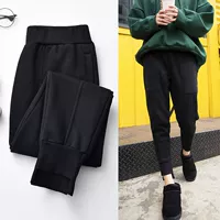 Phụ nữ mang thai quần legging mùa xuân và mùa thu cộng với quần nhung mùa thu mặc quần thể thao giản dị quần harem quần mùa thu đông - Phụ nữ mang thai quần / quần bụng quần bầu thu đông
