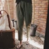 Phụ nữ mang thai mùa hè phần mỏng cotton giản dị và quần ống rộng mùa thu mặc chín điểm quần harem quần mùa hè - Phụ nữ mang thai quần / quần bụng quần bầu trắng Phụ nữ mang thai quần / quần bụng