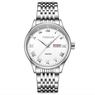 手表男士潮流机械防水2025新款正品夜光老人商务休闲钢带石英表