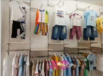 Clothing store decoration hanger wall display shelf card T-column A-column Childrens clothing shelf combination rack Stainless steel column