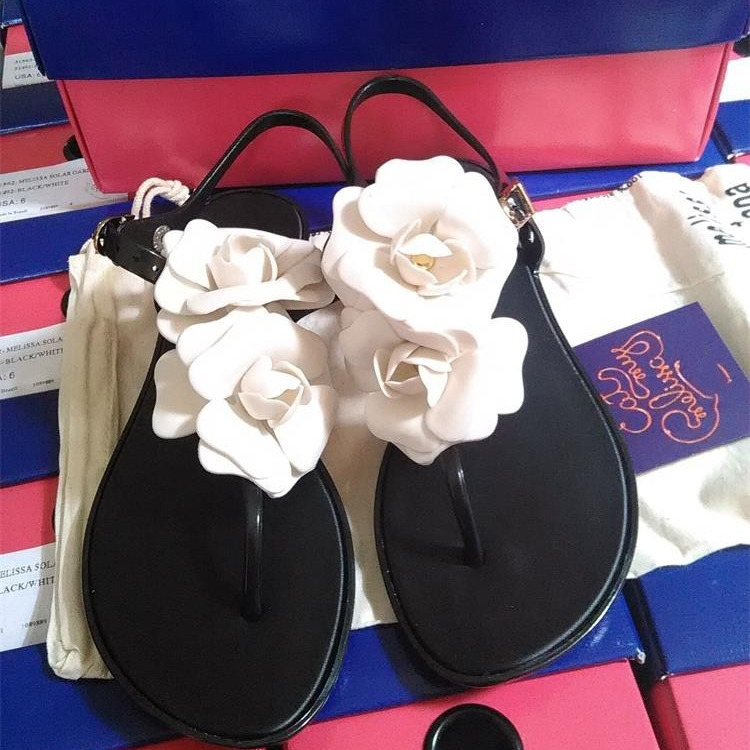 Brazilian Genuine Camellia Women's Shoes, Fragrant Jelly Shoes, Sandals, Women's Roman Shoes, Flat Shoes, Flip-Flops, Beach Shoes