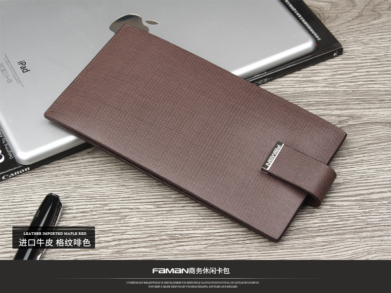 Gói thẻ siêu mỏng Faman da nam nhập khẩu nhiều thẻ chủ thẻ ngân hàng đặt thẻ da nam clutch nữ