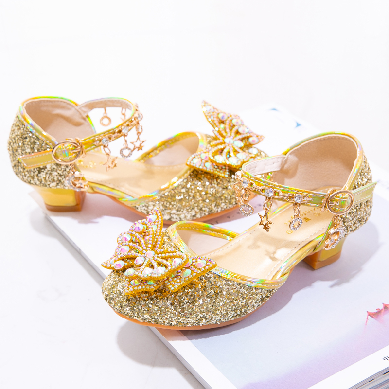 Girls' Shoes Princess Shoes 2026 New Summer Crystal Shoes Little Girls Catwalk Performance Soft-Soled Kidsren's High-Heeled Shoes