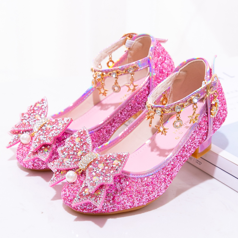 New Girls' Crystal Shoes, Children's Princess High Heels, Little Girls' Performance Dress Shoes, Silver Spring and Autumn Leather Shoes New Girls' Crystal Shoes, Children's Princess High Heels, Little Girls' Performance Dress Shoes, Silver Spring and Autumn Leather Shoes