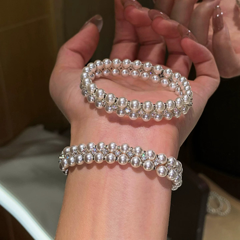 S Brand Double-Layer Diamond-Studded Stunning Pearl Bracelet for Women, 2026 New Hot Style, Light Luxury Niche Exquisite Unique Hand Jewelry S Brand Double-Layer Diamond-Studded Stunning Pearl Bracelet for Women, 2026 New Hot Style, Light Luxury Niche Exquisite Unique Hand Jewelry