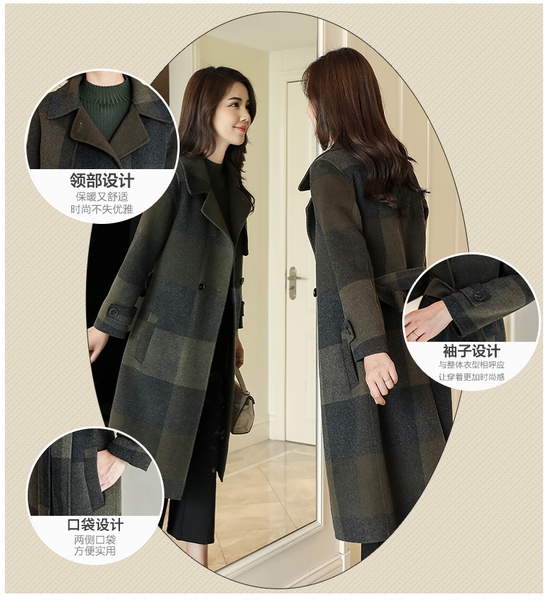 Montparn 2018 mùa thu phiên bản Hàn Quốc mới của áo len hai mặt trong phần dài của áo cashmere áo phao dáng dài hàn quốc