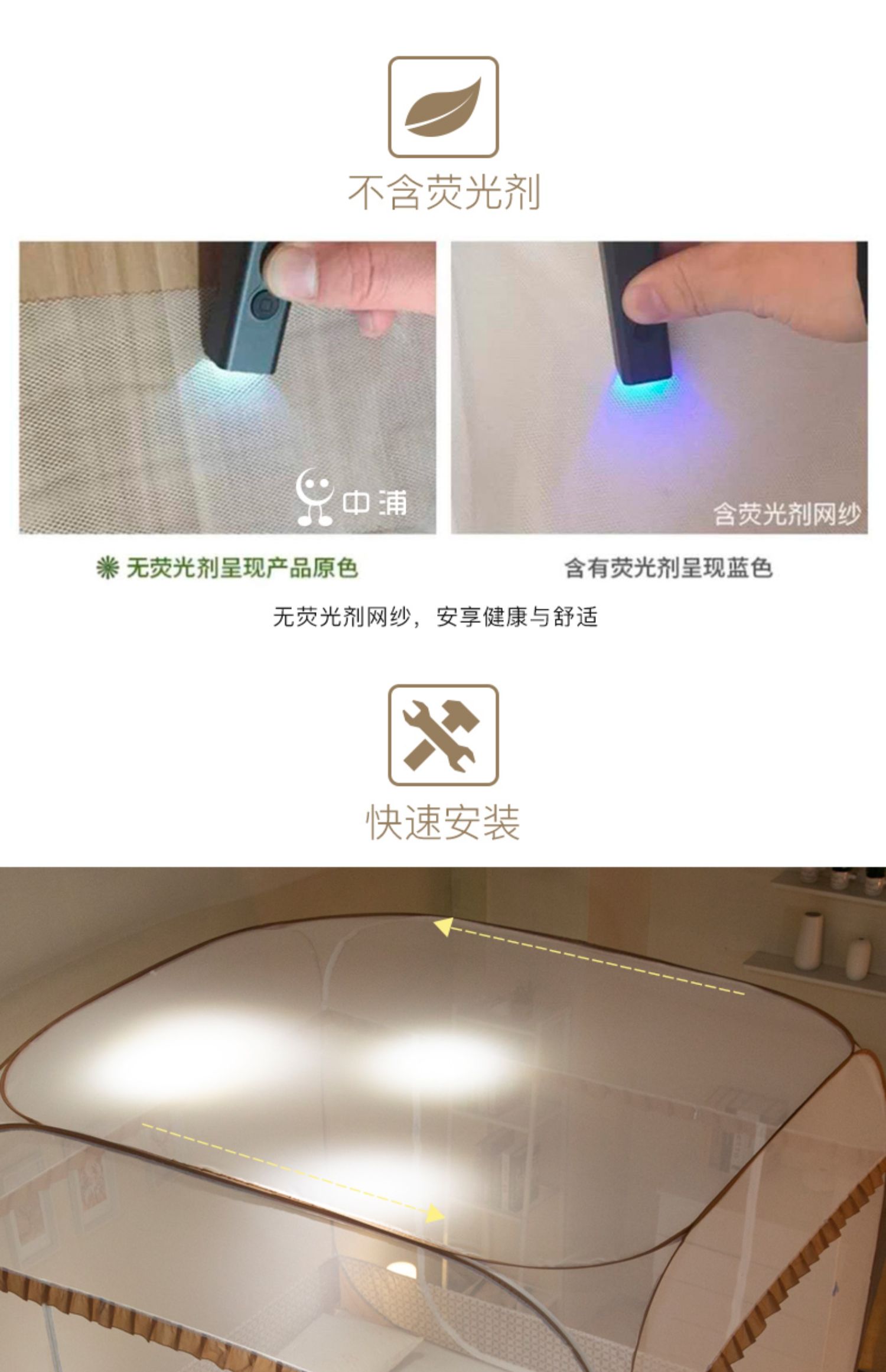Mông Cổ yurt muỗi hộ gia đình lắp đặt miễn phí chống rơi đôi 1,5 / 1,8m giường mã hóa dày 1,2 m mới - Lưới chống muỗi màn vuông gấp gọn