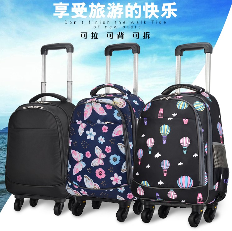 16-inch portable portable trolley bag female canvas waterproof printing short-distance male small suitcase universal wheel detachable