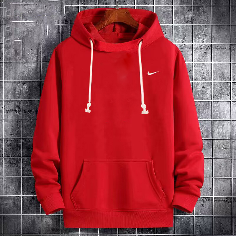 Nike Red Sweatshirt Spring New Year Style Hoodie Sports Zodiac Year Loose Jacket Men's Pullover