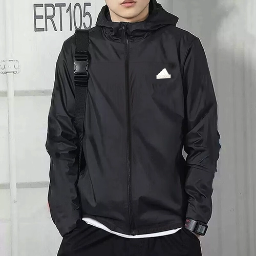 Adidas, ветрозащитная летняя толстовка с капюшоном, спортивная дышащая куртка