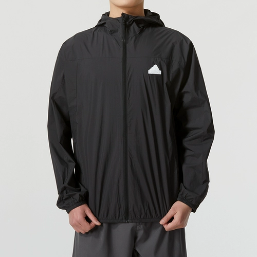 Adidas, ветрозащитный плащ, мужской летний спортивный костюм, куртка, для бега