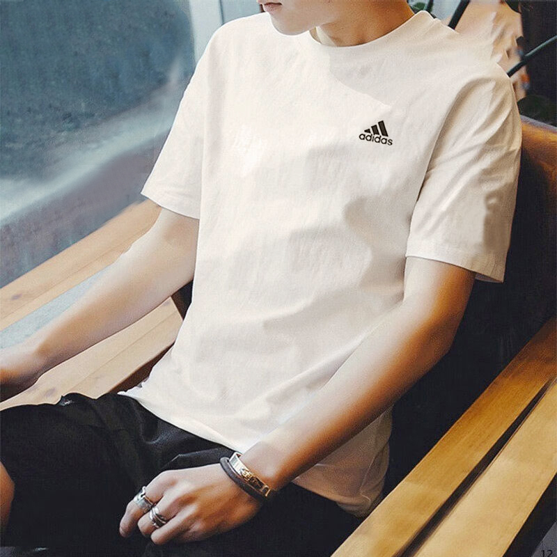 Adidas Solid Color T-Shirt for Men 2026 Summer New Loose Basketball Retro Half-Sleeve Top Sports Cotton Short-Sleeve Adidas Solid Color T-Shirt for Men 2026 Summer New Loose Basketball Retro Half-Sleeve Top Sports Cotton Short-Sleeve