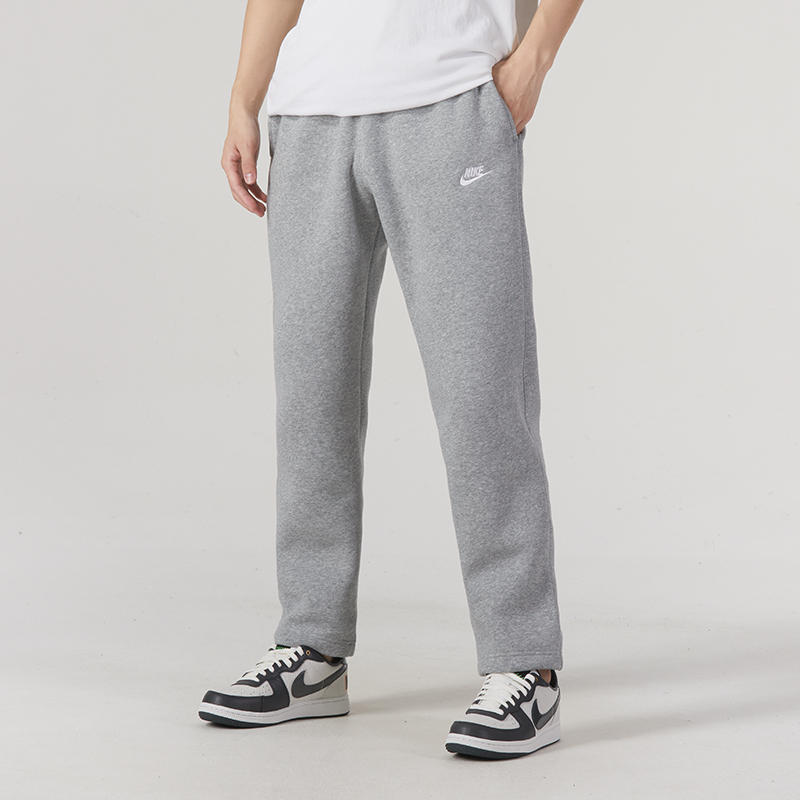 Nike Gray Fleece-Lined Pants Genuine Men's Knitted Straight-Leg Pants Winter New Warm Sports Pants Nike Gray Fleece-Lined Pants Genuine Men's Knitted Straight-Leg Pants Winter New Warm Sports Pants