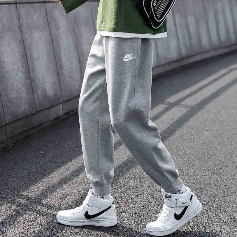Nike Men's Authentic Sports Pants for Basketball, Fitness, Cycling, Casual Gray Sweatpants, Men's Long Pants for Running and Training